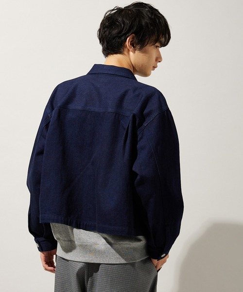 JOURNAL STANDARD（ジャーナルスタンダード）の「マルチサイズ_【ZOZO限定】DENIM WIDE SHORT JKT（デニムジャケット・メンズ・ネイビー/ダークインディゴブルー/ベージュ/パープル/ブラウン/ブラック/カーキ・マルチサイズ）」の9枚目の写真