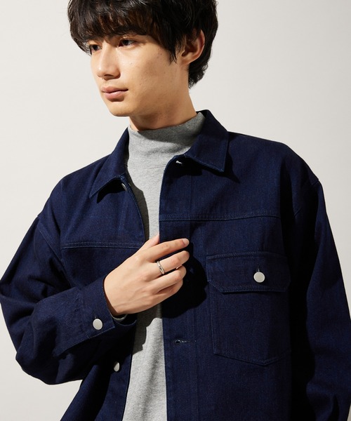 JOURNAL STANDARD（ジャーナルスタンダード）の「マルチサイズ_【ZOZO限定】DENIM WIDE SHORT JKT（デニムジャケット・メンズ・ネイビー/ダークインディゴブルー/ベージュ/パープル/ブラウン/ブラック/カーキ・マルチサイズ）」の8枚目の写真