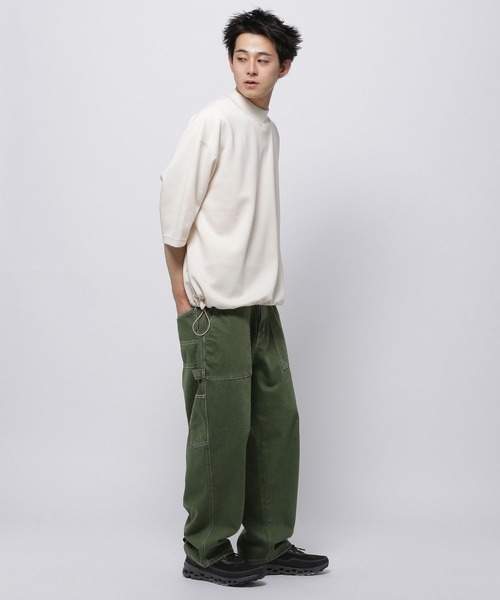 ☆韓国の人気☆【MALBON】モックネック スリーブレス Tシャツ ☞Malbon⛳ゴルフ モックネックTシャツ ブラック Lサイズ 刺繍