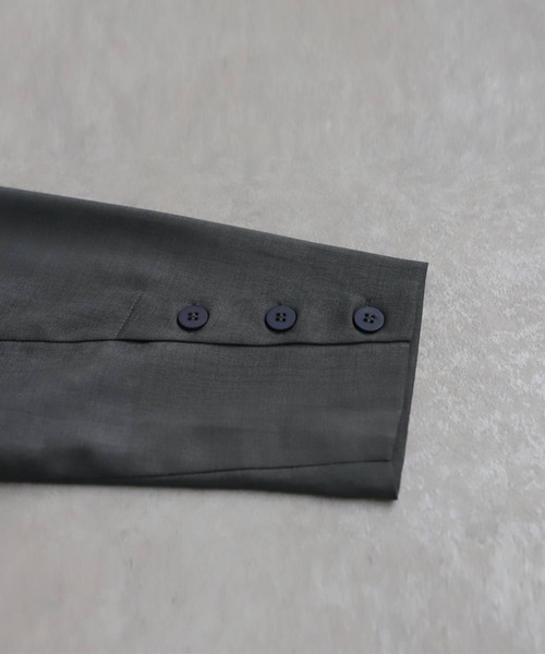 antiqua(アンティカ)の「切り替えストライプジャケット(テーラードジャケット・レディース・ブラック/グレー・ONESIZE)」の21枚目の写真