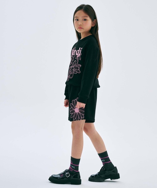 Mardi Mercredi(マルディメクルディ)の「KIDS SWEATSHIRT TRIPLE FLOWER / キッズ スウェットシャツ トリプル フラワー(スウェット・キッズ・ブラック/ホワイト×ピンク/ブラック×ピンク/ベージュ系その他/オートミール/ネイビー・110cm/120cm/130cm/100cm)」の22枚目の写真