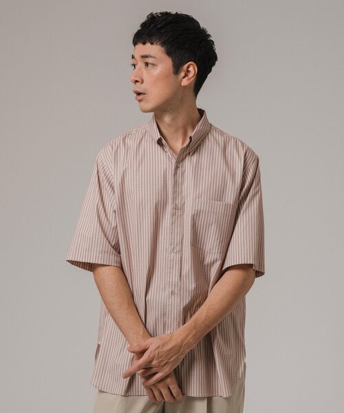 EDIFICE（エディフィス）の「"MULTI FUNCTION" ショートスリーブ ストライプ ボタンダウンシャツ（シャツ/ブラウス・メンズ・グリーン/ブルー系その他/ベージュ/ブラック・SMALL/X-LARGE/LARGE/MEDIUM）」の11枚目の写真