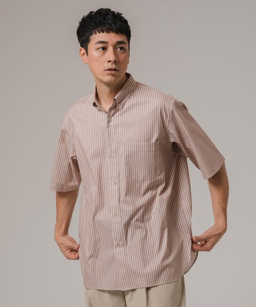 EDIFICE（エディフィス）の「"MULTI FUNCTION" ショートスリーブ ストライプ ボタンダウンシャツ（シャツ/ブラウス・メンズ・グリーン/ブルー系その他/ベージュ/ブラック・SMALL/X-LARGE/LARGE/MEDIUM）」の12枚目の写真