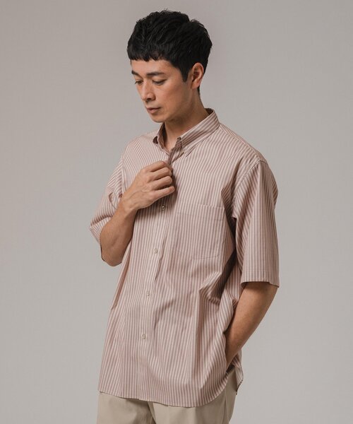 EDIFICE（エディフィス）の「"MULTI FUNCTION" ショートスリーブ ストライプ ボタンダウンシャツ（シャツ/ブラウス・メンズ・グリーン/ブルー系その他/ベージュ/ブラック・SMALL/X-LARGE/LARGE/MEDIUM）」の13枚目の写真