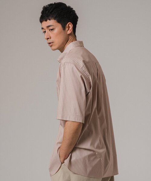 EDIFICE（エディフィス）の「"MULTI FUNCTION" ショートスリーブ ストライプ ボタンダウンシャツ（シャツ/ブラウス・メンズ・グリーン/ブルー系その他/ベージュ/ブラック・SMALL/X-LARGE/LARGE/MEDIUM）」の14枚目の写真
