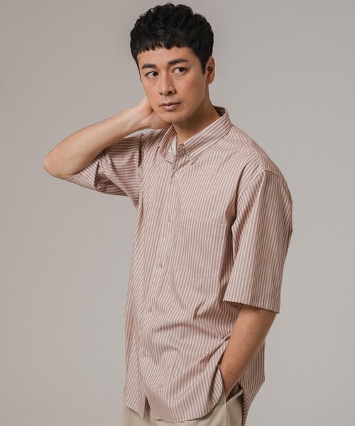 EDIFICE（エディフィス）の「"MULTI FUNCTION" ショートスリーブ ストライプ ボタンダウンシャツ（シャツ/ブラウス・メンズ・グリーン/ブルー系その他/ベージュ/ブラック・SMALL/X-LARGE/LARGE/MEDIUM）」の16枚目の写真