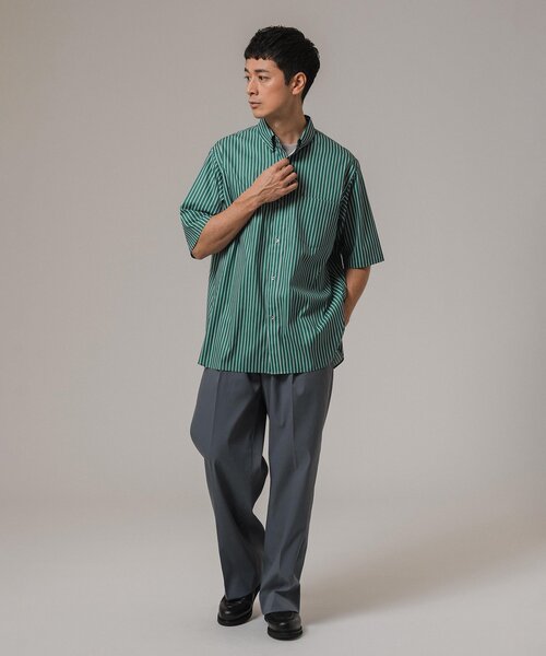 EDIFICE（エディフィス）の「"MULTI FUNCTION" ショートスリーブ ストライプ ボタンダウンシャツ（シャツ/ブラウス・メンズ・グリーン/ブルー系その他/ベージュ/ブラック・SMALL/X-LARGE/LARGE/MEDIUM）」の17枚目の写真