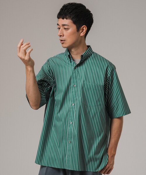 EDIFICE（エディフィス）の「"MULTI FUNCTION" ショートスリーブ ストライプ ボタンダウンシャツ（シャツ/ブラウス・メンズ・グリーン/ブルー系その他/ベージュ/ブラック・SMALL/X-LARGE/LARGE/MEDIUM）」の20枚目の写真