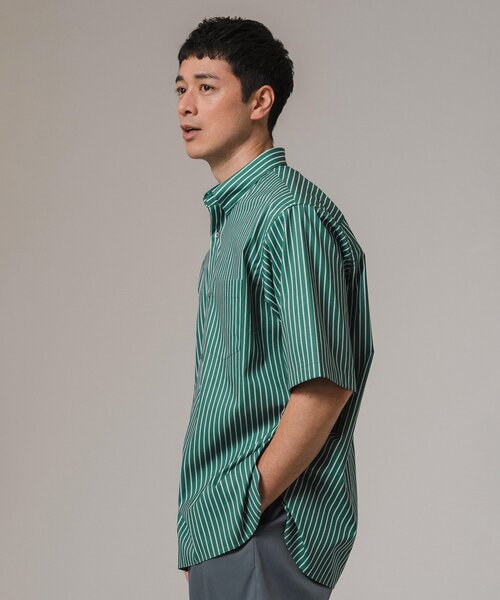 EDIFICE（エディフィス）の「"MULTI FUNCTION" ショートスリーブ ストライプ ボタンダウンシャツ（シャツ/ブラウス・メンズ・グリーン/ブルー系その他/ベージュ/ブラック・SMALL/X-LARGE/LARGE/MEDIUM）」の21枚目の写真