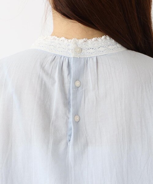 one'sterrace(ワンズテラス)の「レースハイネック 5分袖ブラウス(シャツ/ブラウス・レディース・アイボリー系8・02)」の7枚目の写真