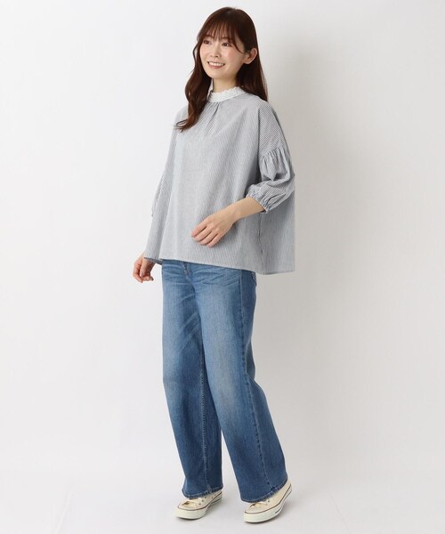 one'sterrace(ワンズテラス)の「レースハイネック 5分袖ブラウス(シャツ/ブラウス・レディース・アイボリー系8・02)」の18枚目の写真