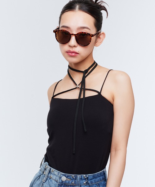 Narcissus（ナルシス）の「チョーカーキャミソール/カップ付き《動画あり》（キャミソール・レディース・ホワイト/ブラック・FREE）」の2枚目の写真