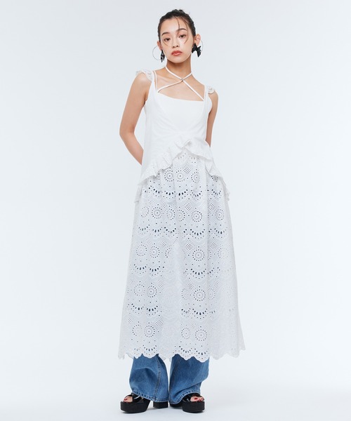 Narcissus（ナルシス）の「チョーカーキャミソール/カップ付き《動画あり》（キャミソール・レディース・ホワイト/ブラック・FREE）」の6枚目の写真