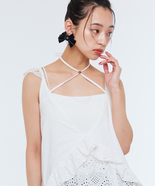 Narcissus（ナルシス）の「チョーカーキャミソール/カップ付き《動画あり》（キャミソール・レディース・ホワイト/ブラック・FREE）」の18枚目の写真