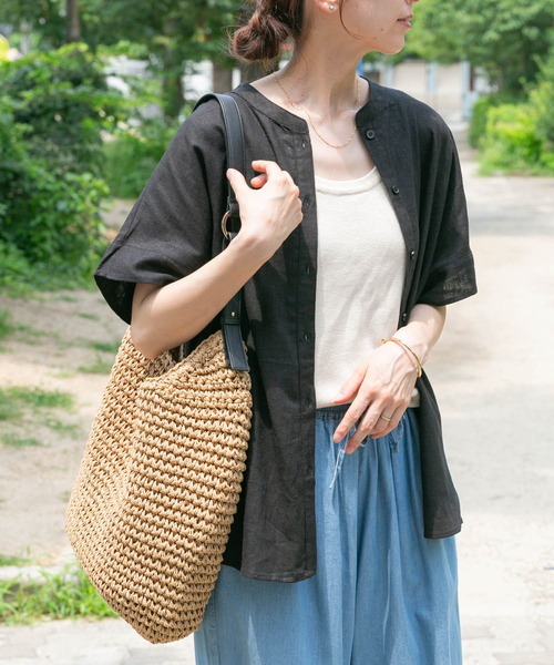 リネンレーヨンフレンチシャツ セール】リネンレーヨンフレンチシャツ（シャツ/ブラウス