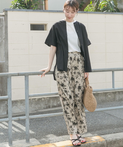 ITEMS URBANRESEARCH（アイテムズ アーバンリサーチ）の「リネンレーヨンフレンチシャツ（シャツ/ブラウス・レディース・ブラック/ブラウン/ライトベージュ・FREE）」の10枚目の写真