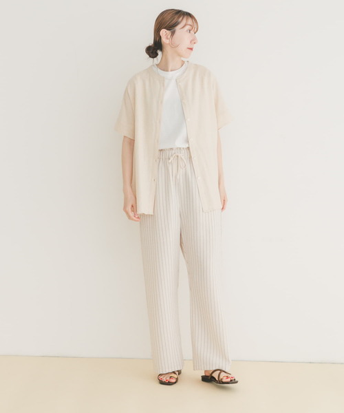 ITEMS URBANRESEARCH（アイテムズ アーバンリサーチ）の「リネンレーヨンフレンチシャツ（シャツ/ブラウス・レディース・ブラック/ブラウン/ライトベージュ・FREE）」の17枚目の写真