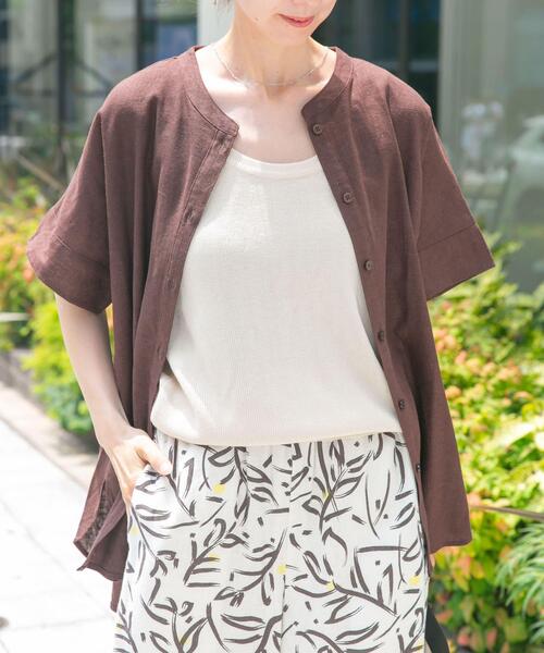 ITEMS URBANRESEARCH(アイテムズ アーバンリサーチ)の「リネンレーヨンフレンチシャツ(シャツ/ブラウス・レディース・ブラック/ブラウン/ライトベージュ・FREE)」の21枚目の写真