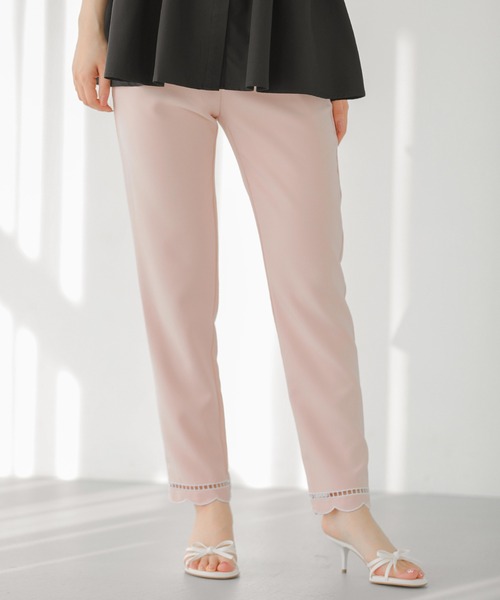 Fit more(フィットモア)の「はしごスカラップテーパードパンツ(その他パンツ・レディース・ピンク/ブラック/ブルーグレー・PS/S/M)」の9枚目の写真