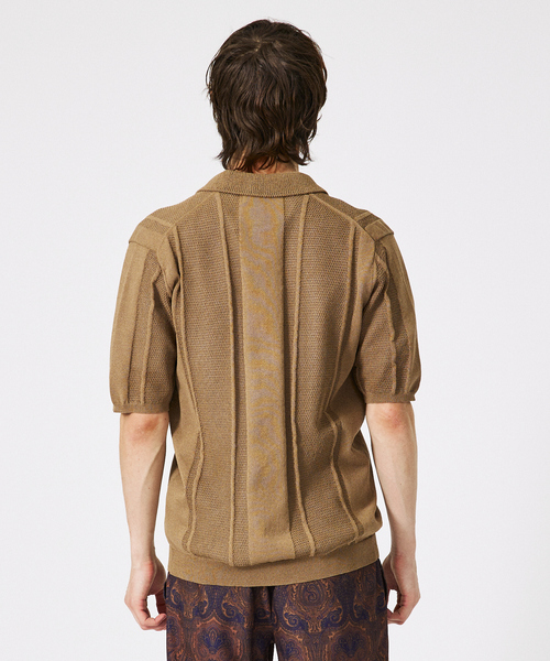 DESIGNWORKS（デザインワークス）の「和紙ミックス ポロシャツ（ポロシャツ・メンズ・アイボリー/チャコールグレー/ブラウン・46/48/50）」の6枚目の写真