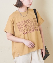 CUBE SUGAR（キューブシュガー）の「21/-天竺パウダー加工ロゴプリントドルマンTシャツ（Tシャツ/カットソー）」