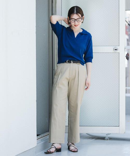 F by ROSSO（エフバイロッソ）の「F by ROSSO　オープンカラーサマーニット（ニット/セーター・レディース・ブルー/ライトベージュ/その他1・FREE）」の14枚目の写真