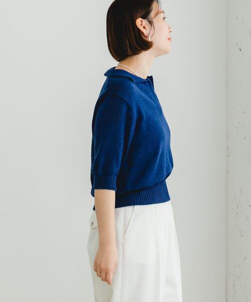 F by ROSSO（エフバイロッソ）の「F by ROSSO　オープンカラーサマーニット（ニット/セーター・レディース・ブルー/ライトベージュ/その他1・FREE）」の16枚目の写真