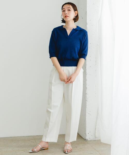 F by ROSSO（エフバイロッソ）の「F by ROSSO　オープンカラーサマーニット（ニット/セーター・レディース・ブルー/ライトベージュ/その他1・FREE）」の21枚目の写真