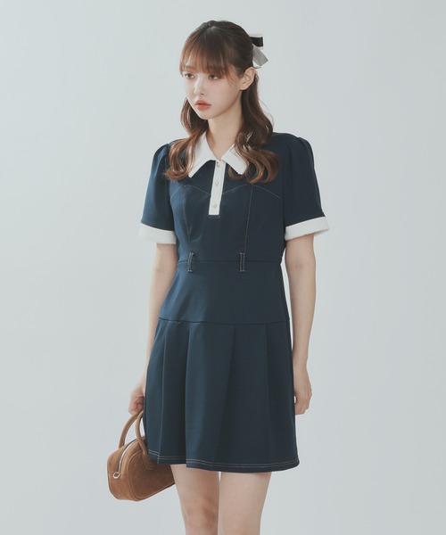 レトロクラシックポロワンピース / Retro classic polo onepiece