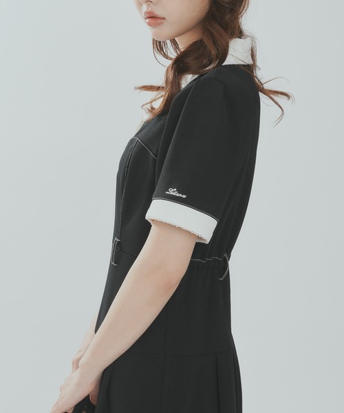 ララーナ レトロクラシックポロワンピース ネイビー レトロクラシックポロワンピース / Retro classic polo onepiece