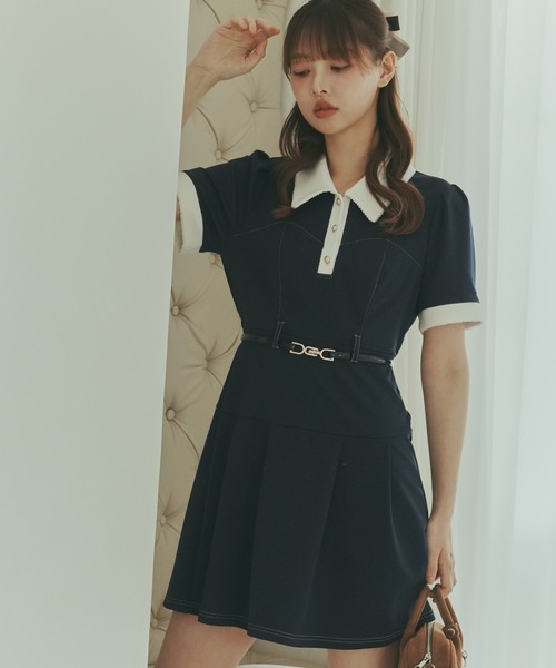 épine Eé ♡ polo onepiece ポロワンピース ネイビー épine polo onepiece エピヌ ポロワンピース 紺 - メルカリ