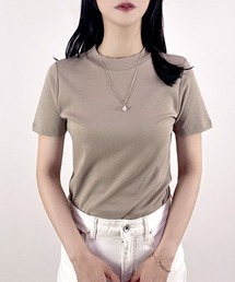 【柔らかなコットン100%フライス素材♪】半袖プチハイTシャツ