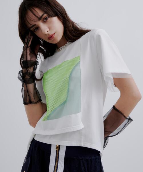 ￼ AULA AILA アウラアイラ　メッシュコンビネーションTシャツ　新品 B'2nd｜AULA AILA(アウラ アイラ)別注メッシュコンビネーションT
