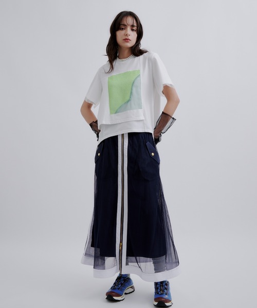 ￼ AULA AILA アウラアイラ　メッシュコンビネーションTシャツ　新品 AULA AILA tシャツ AILA（アウラ アイラ）別注メッシュ