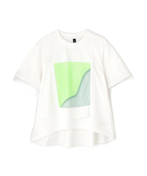 AULA AILA(アウラアイラ)の「AULA AILA(アウラ アイラ)別注メッシュコンビネーションT(Tシャツ/カットソー・レディース・ホワイト/ブラック・0)」の9枚目の写真