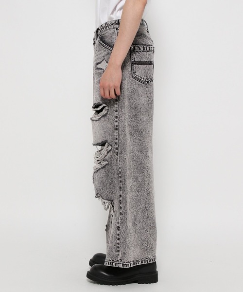 HARE（ハレ）の「ワイドダメージデニムパンツ(HARE)（デニム