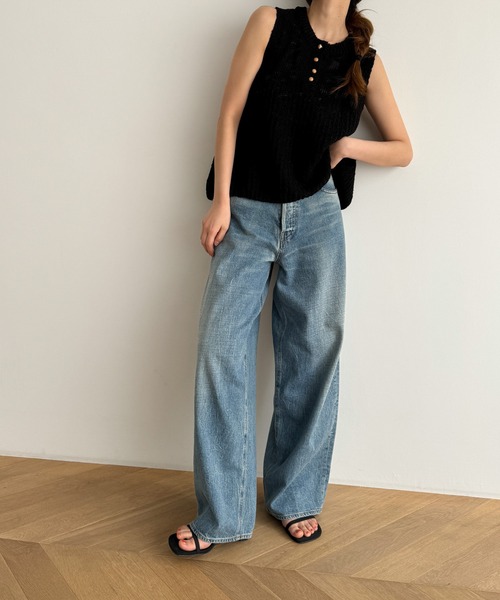 CANAL JEAN(キャナルジーン)の「El mar ヘンリーバルーンニットタンクトップ(タンクトップ・レディース・アイボリー/ブラック・ONE SIZE)」の5枚目の写真