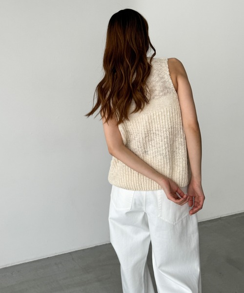 CANAL JEAN(キャナルジーン)の「El mar ヘンリーバルーンニットタンクトップ(タンクトップ・レディース・アイボリー/ブラック・ONE SIZE)」の7枚目の写真