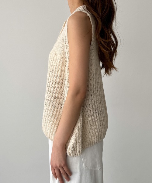 CANAL JEAN(キャナルジーン)の「El mar ヘンリーバルーンニットタンクトップ(タンクトップ・レディース・アイボリー/ブラック・ONE SIZE)」の10枚目の写真