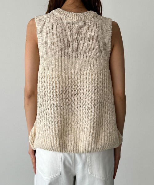 CANAL JEAN(キャナルジーン)の「El mar ヘンリーバルーンニットタンクトップ(タンクトップ・レディース・アイボリー/ブラック・ONE SIZE)」の11枚目の写真