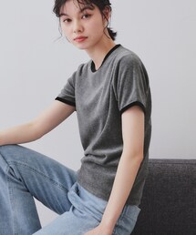OPAQUE.CLIP | ベロアTシャツ【洗濯機洗い可】(Tシャツ/カットソー)