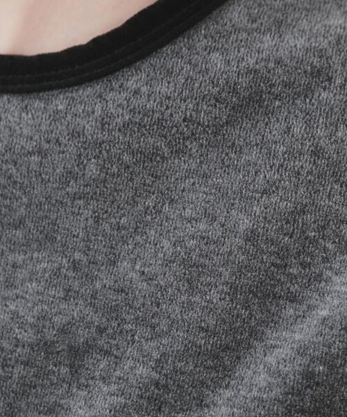 OPAQUE.CLIP（オペークドットクリップ）の「ベロアTシャツ【洗濯機洗い可】（Tシャツ/カットソー・レディース・チャコール/ネイビー系4・38/40/42）」の6枚目の写真