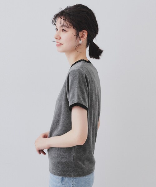 OPAQUE.CLIP（オペークドットクリップ）の「ベロアTシャツ【洗濯機洗い可】（Tシャツ/カットソー・レディース・チャコール/ネイビー系4・38/40/42）」の12枚目の写真