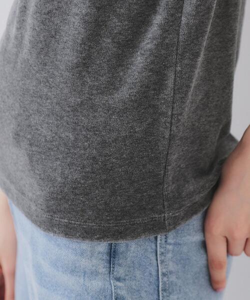 OPAQUE.CLIP（オペークドットクリップ）の「ベロアTシャツ【洗濯機洗い可】（Tシャツ/カットソー・レディース・チャコール/ネイビー系4・38/40/42）」の17枚目の写真