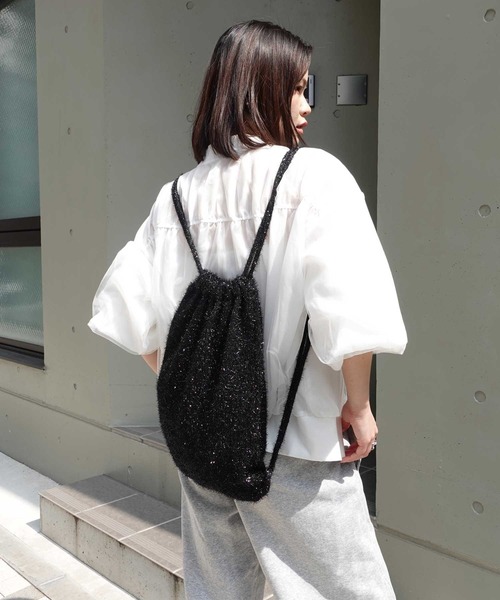 CORNERS(コーナーズ)の「ラメナップサック(ショルダーバッグ・レディース・シルバー/ブラック・FREE)」の11枚目の写真