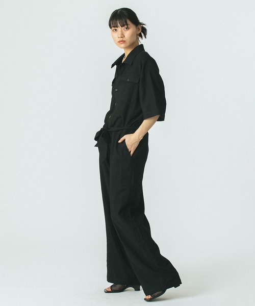 ROSE BUD（ローズバッド）の「(GENE HEAVENS)ALL IN ONE（つなぎ/オールインワン・レディース・ブラック/ベージュ・ONE SIZE）」の7枚目の写真