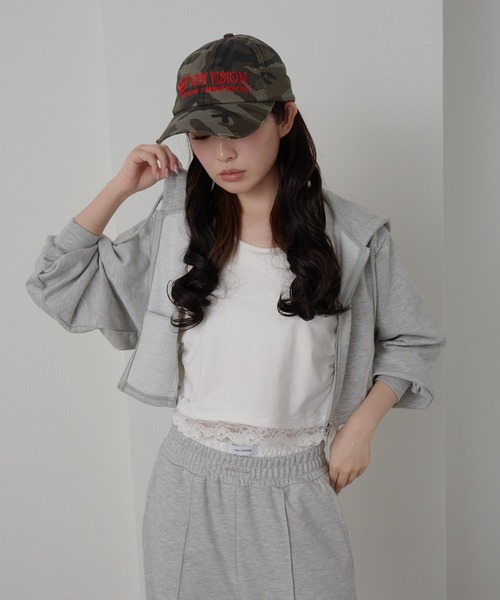 RAY CASSIN（レイカズン）の「【セットアップ対応】フード付ダブルジップパーカー（パーカー・レディース・グレー/ホワイト/ブラック系その他2/ホワイト系その他・FREE）」の14枚目の写真