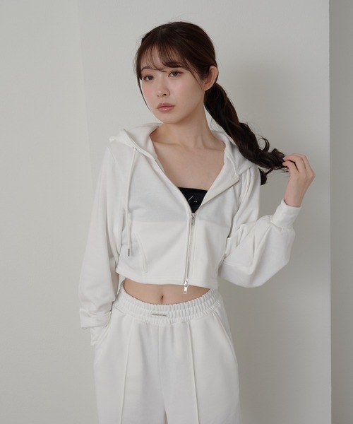 RAY CASSIN（レイカズン）の「【セットアップ対応】フード付ダブルジップパーカー（パーカー・レディース・グレー/ホワイト/ブラック系その他2/ホワイト系その他・FREE）」の10枚目の写真