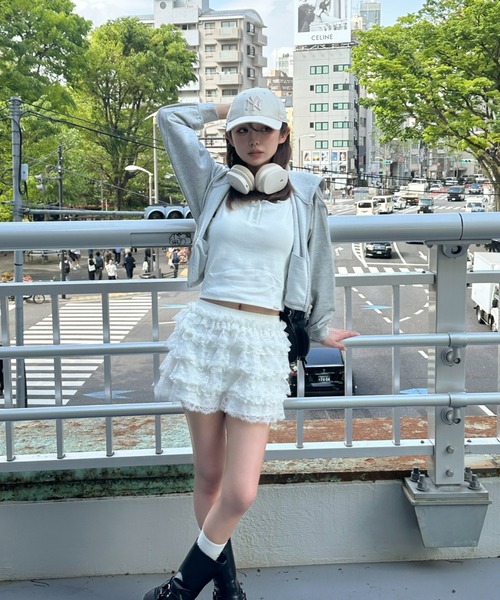 RAY CASSIN（レイカズン）の「【セットアップ対応】フード付ダブルジップパーカー（パーカー・レディース・グレー/ホワイト/ブラック系その他2/ホワイト系その他・FREE）」の20枚目の写真