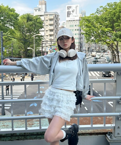 RAY CASSIN（レイカズン）の「【セットアップ対応】フード付ダブルジップパーカー（パーカー・レディース・グレー/ホワイト/ブラック系その他2/ホワイト系その他・FREE）」の21枚目の写真